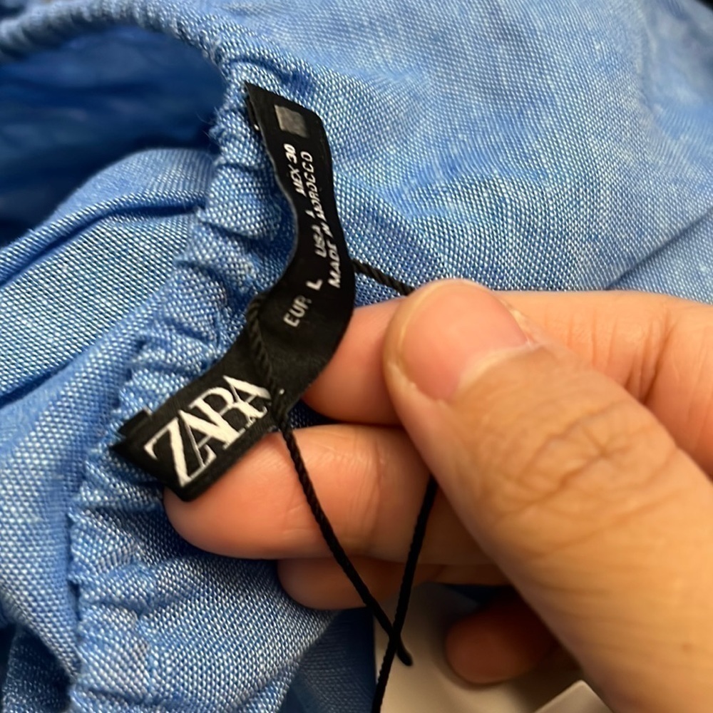ZARA linen blend knotted top (L) - Picture 14 of 17
